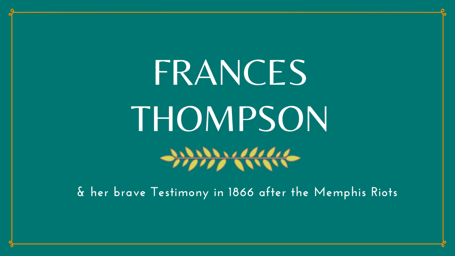 Frances Thompson Honoring Black Survivors Who the Path Before
